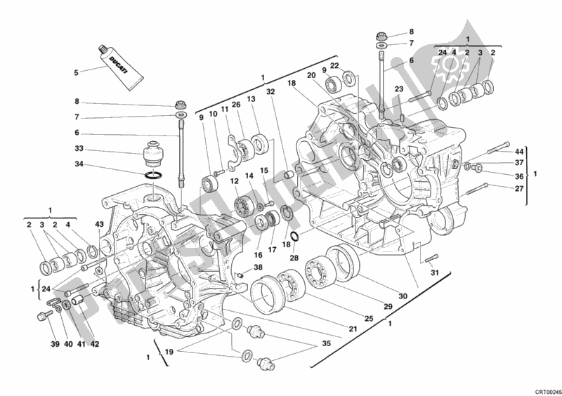 All parts for the Crankcase of the Ducati Supersport 1000 SS USA 2006